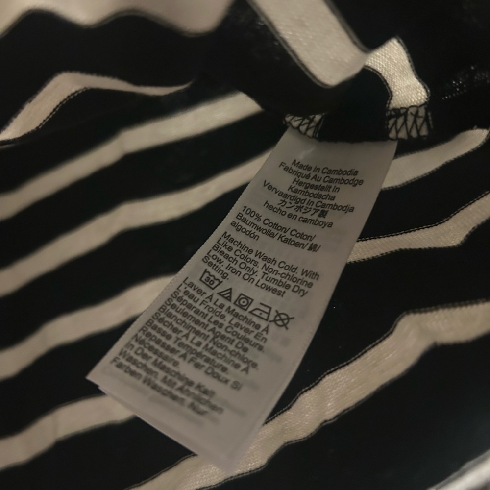 NWT J. Crew Black and White Striped cropped boatneck - Picture 4 of 5